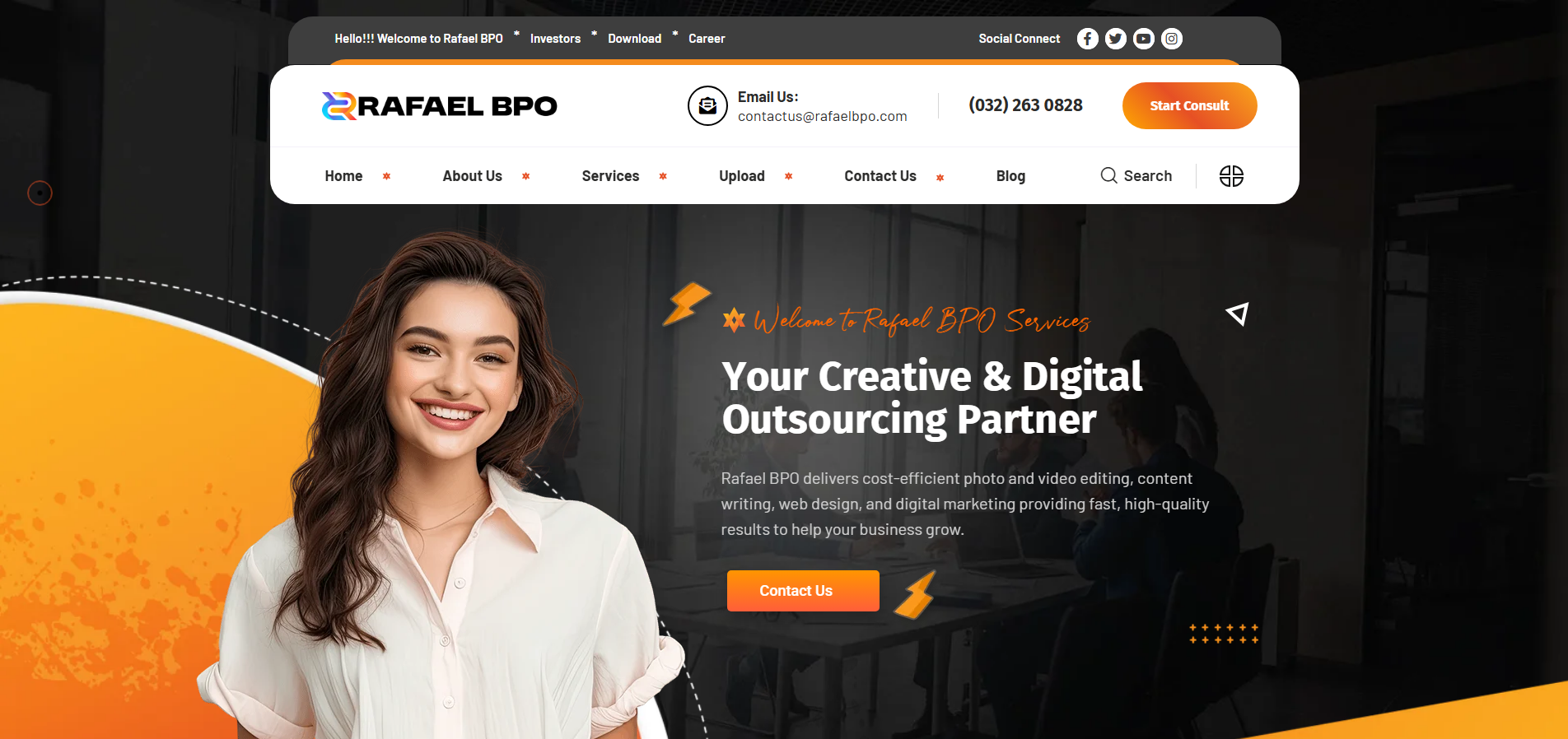 Rafael BPO website screenshot