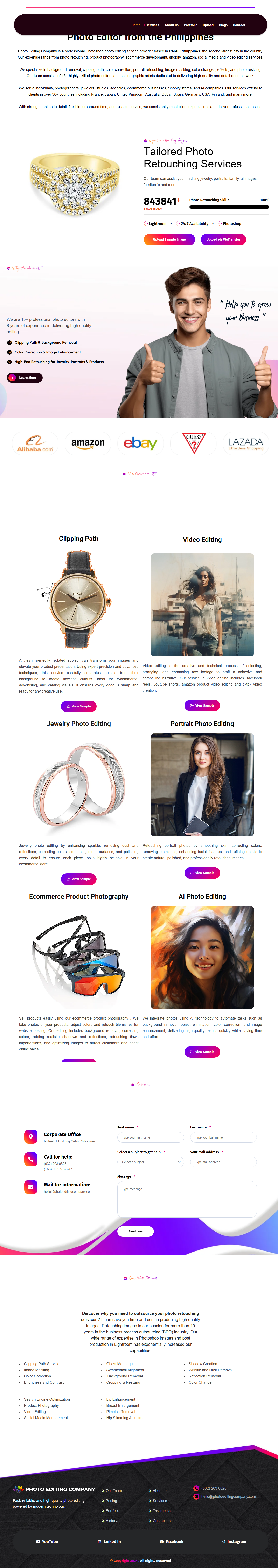 Photo Editing Company website screenshot