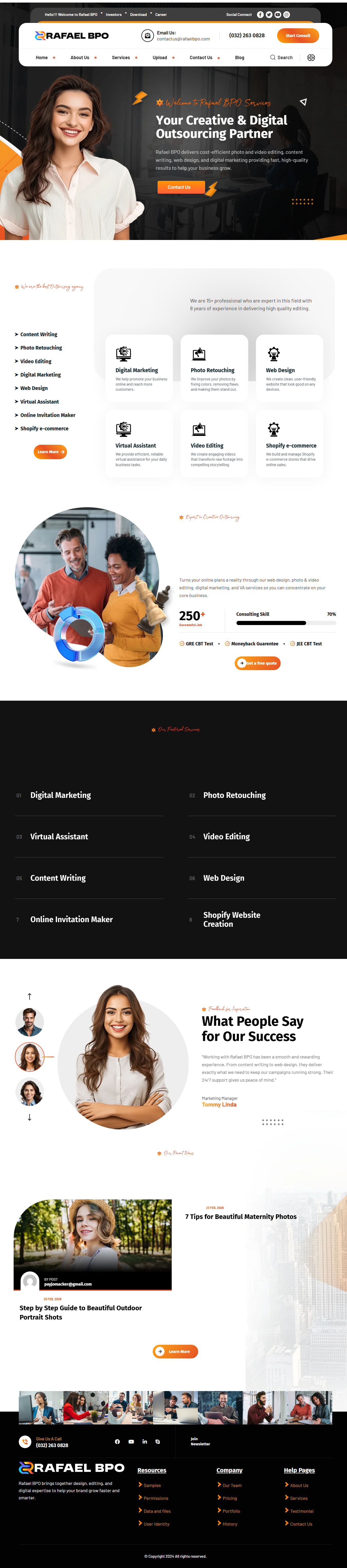 Rafael BPO website screenshot